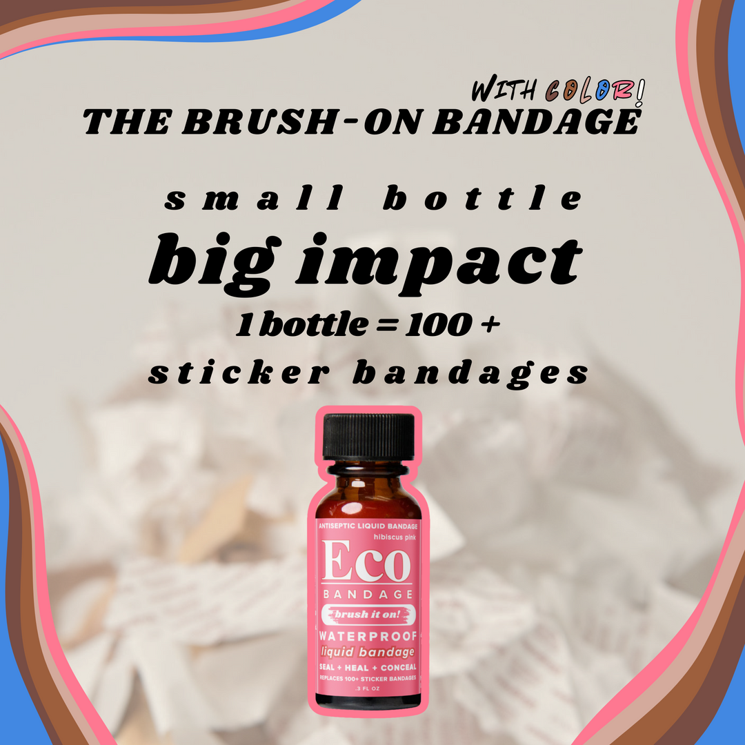 Eco Bandage Waterproof Colored Liquid Bandage, Hibiscus Pink (.3 oz) Seals & Conceals