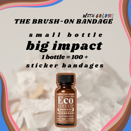 Eco Bandage Waterproof Colored Liquid Bandage, Honey (.3 oz), Seals & Conceals.
