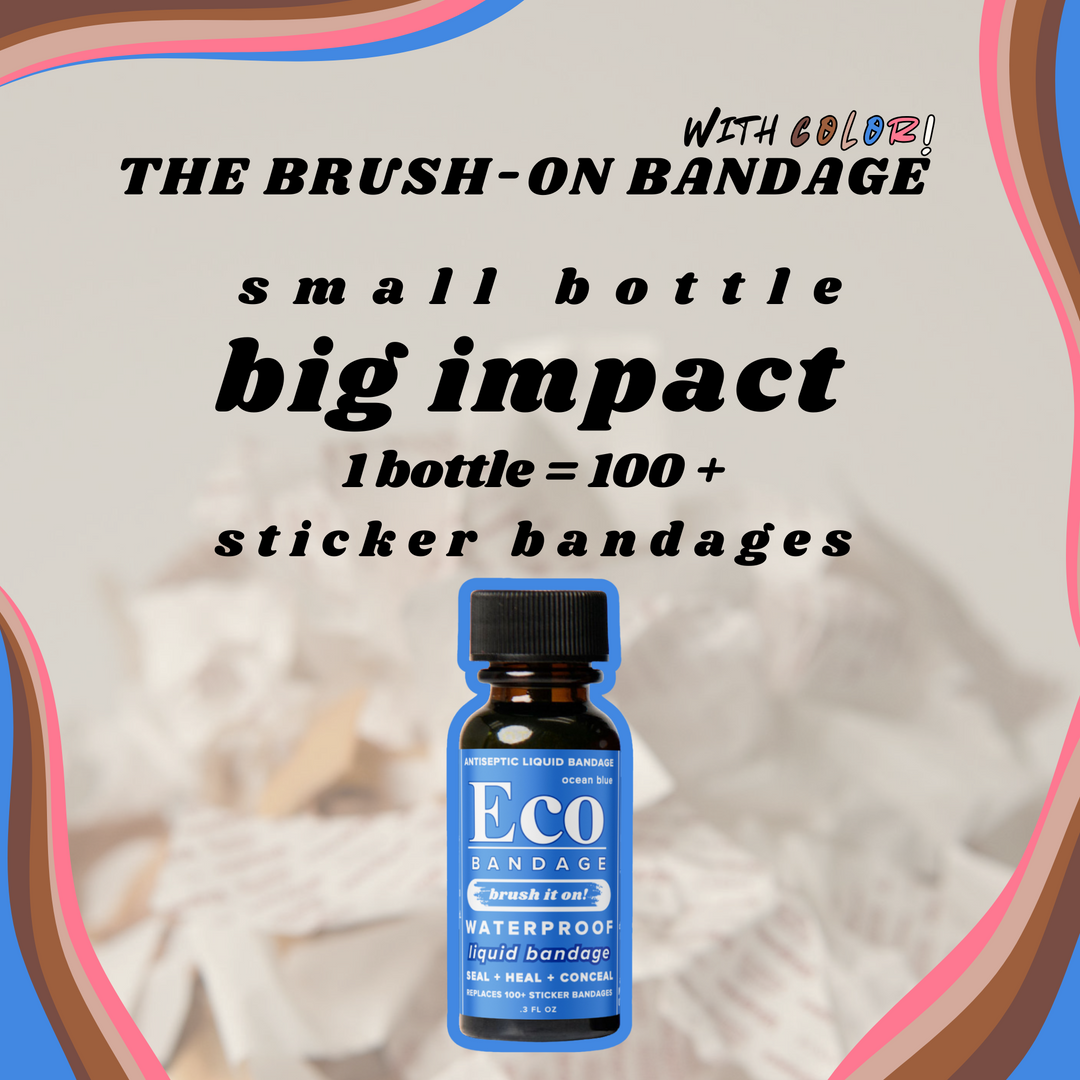 Eco Bandage Waterproof Colored Liquid Bandage, Ocean Blue (.3 oz), Seals & Conceals.