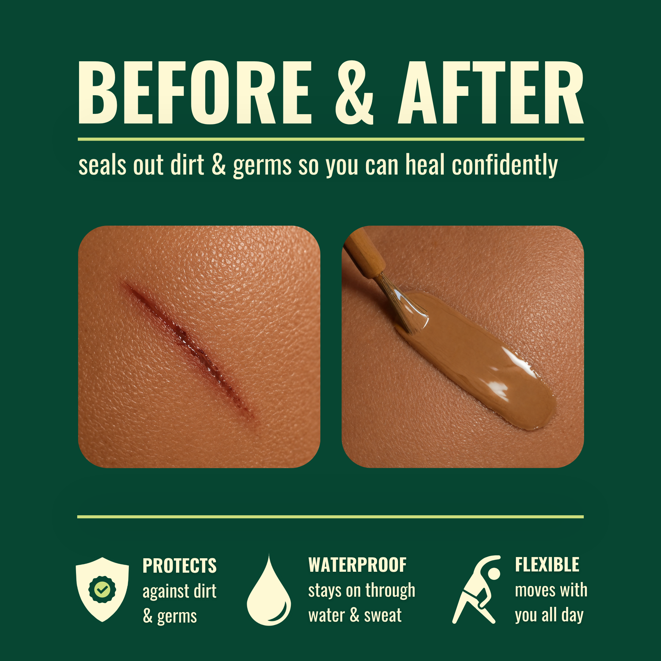 Liquid Bandage Honey & Mocha 2-Pack, Medium to Dark Skin Tones