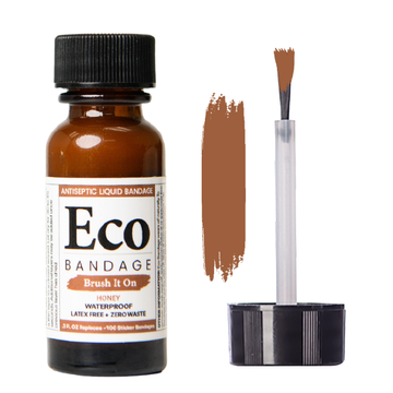 Eco Bandage Waterproof Colored Liquid Bandage Honey, 0.3 oz, Antiseptic Protects Minor Cuts & Wounds - Latex Free.