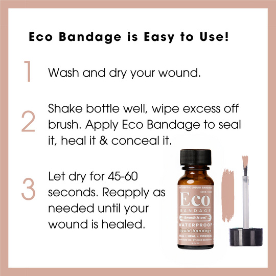 Eco Bandage Waterproof Colored Liquid Bandage, Sand (.3 oz), Seals & Conceals.