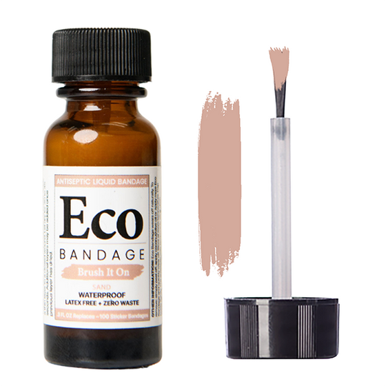 Eco Bandage Waterproof Colored Liquid Bandage Sand, 0.3 oz, Antiseptic Protects Minor Cuts & Wounds - Latex Free.