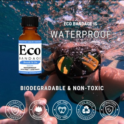 Eco Bandage Waterproof Brush-On Liquid Bandage - Ocean, 0.3 oz